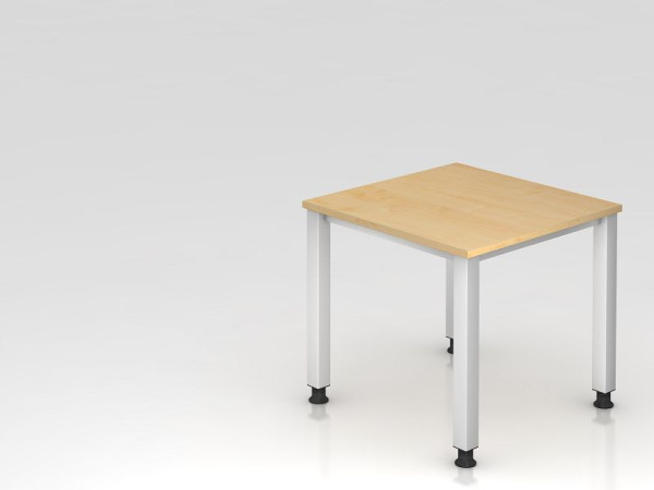 Hammerbacher bureau 4-poots vierkant 80x80cm esdoorn, rechthoekige vorm, VQS08/3/S