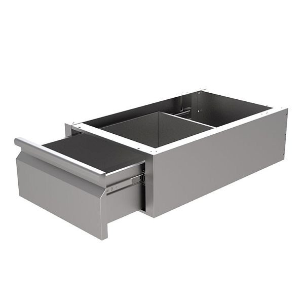 Gastro-Inox RVS lade onderbouw module, 400x580x200mm, geschikt voor tafels met een diepte van 60 cm, 301.701