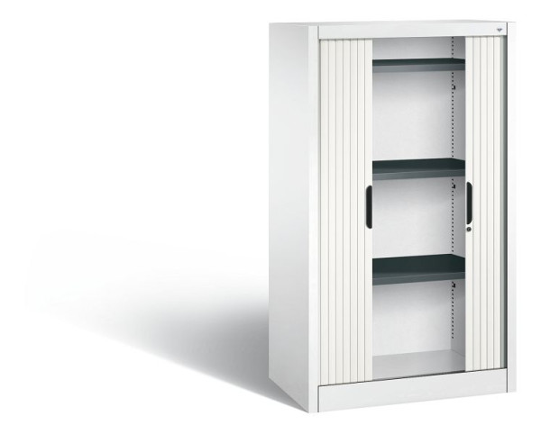 C+P dressoir met luiken Omnispace, H1345xB800xD420mm, kleur: verkeerswit, verzonken greep, 3 niveaus, 3221-00 S10079