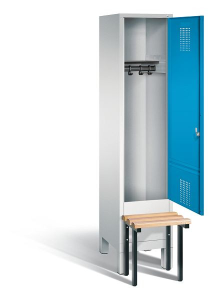 C+P garderobe Evolo, H1850xW420xD815mm, kleur: lichtgrijs / lichtblauw, 48030-12 S10000