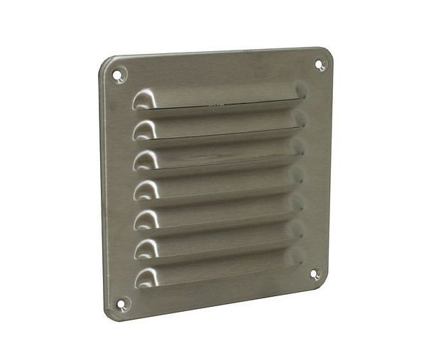 Marley ventilatierooster 155x155mm met buisaansluiting (RVS), 058894
