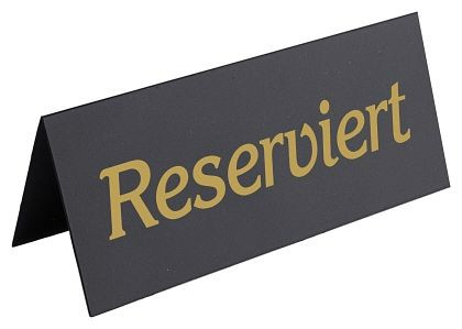 Contacto display GERESERVEERD, zwart met gouden opdruk, 6769/120