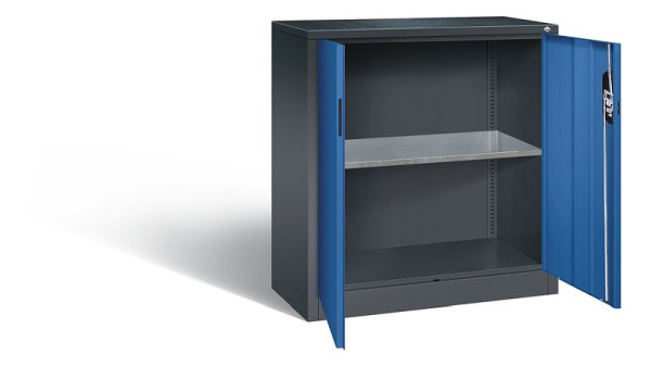 C+P gereedschapskast Acurado, H1000xW930xD400mm, kleur: zwartgrijs / gentiaanblauw, verzonken handgreep, 8820-000 S10254