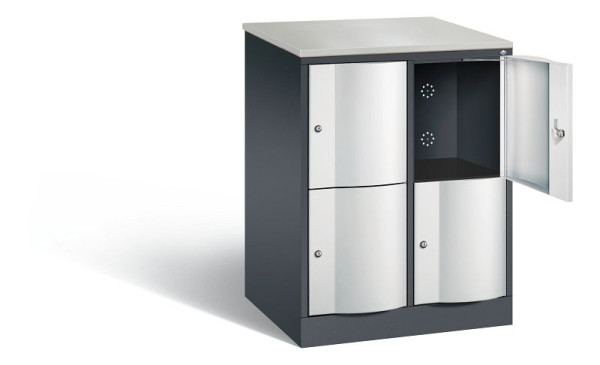 C+P XL lockerkast Resisto, H1077xB772xD640mm, kleur: zwartgrijs/lichtgrijs, 8472-273 S10033