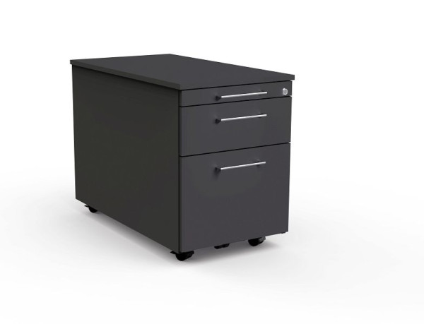 Kerkmann rolcontainer met centrale vergrendeling, Artline, B 420 x D 800 x H 540 mm, antraciet, 12746913