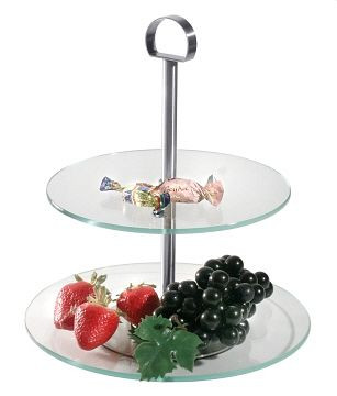 Contacto glazen etagere, 2 niveaus, 3226/002