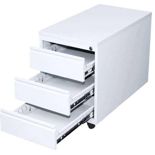 Lüllmann rolcontainer, 620 x 460 x 800 mm, signaalwit/signaalwit, 3 laden, 505807