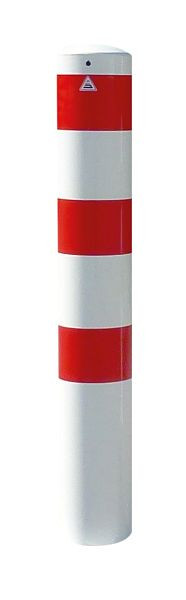 Schake afzetpaal type 40151HB -afneembaar-, zonder sluiting, stalen buis Ø 152mm, totale lengte: 1500mm, thermisch verzinkt, wit/rood, 40151HB