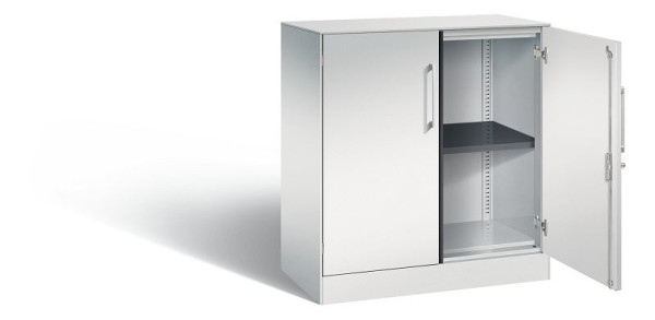 C+P dressoir met vleugeldeuren Asisto, H915xB800xD435mm, kleur: lichtgrijs, beugelgreep, 2 FH, 141053-000 S10198