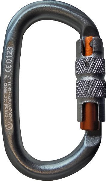Skylotec karabijnhaak met draaisluiting OVALOY TW, aluminium, ovaal, 22 kN, uitvoering: standaard, H-036