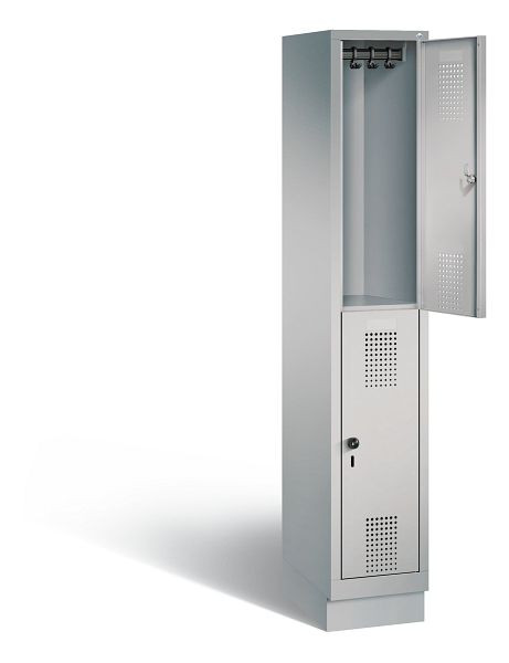 C+P locker dubbeldekker Evolo, H1800xB320xD500mm, kleur: wit aluminium, 48320-10 S10109