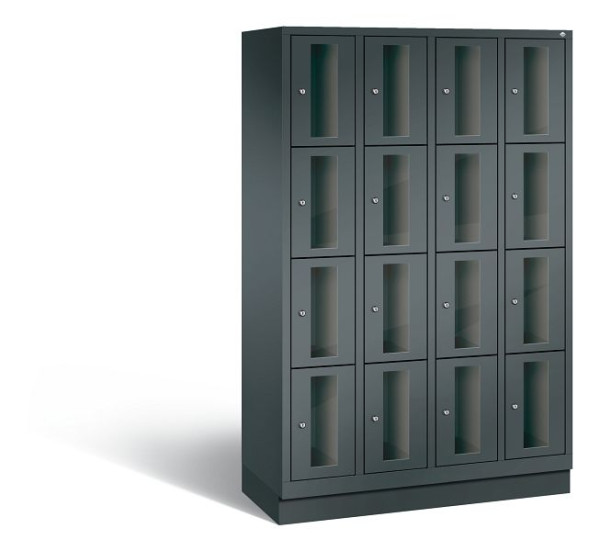 C+P Schließfachschrank Classic, 16 Fächer, H1800xB1190xT500 mm, Anthrazit, 8020A404 S10028