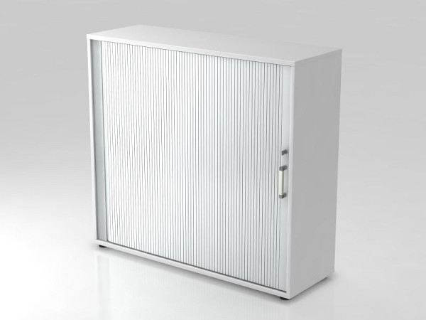 Hammerbacher rolluikkast horizontaal, 3OH 120cm chroomgreep wit/zilver, 120x40x110 cm (BxDxH), V1733S/W/S/CE