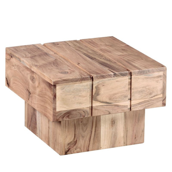 Wohnling bijzettafel SIRA massief acaciahout 44 x 44 x 30 cm, massief landhuis kubus vierkant, WL1.756