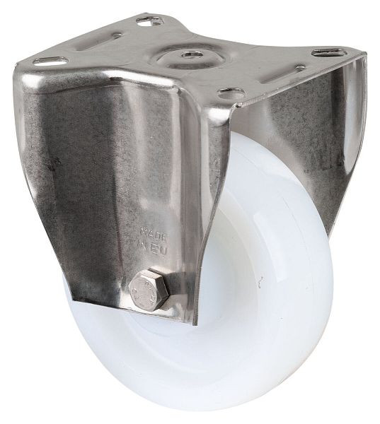 BS Rollen RVS zwaarlastwiel, bokwiel, breedte 35 mm, Ø100 mm, tot 300 kg, loopvlak/wiellichaam kunststof, RVS rollager, HS110.B14.100