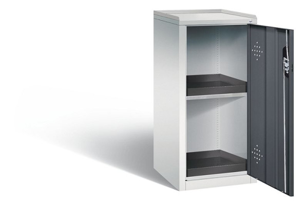 C+P klimaatkast Acurado, H1000xB502xD500mm, kleur: lichtgrijs/zwartgrijs, verzonken handgreep, 8721-316 S10050