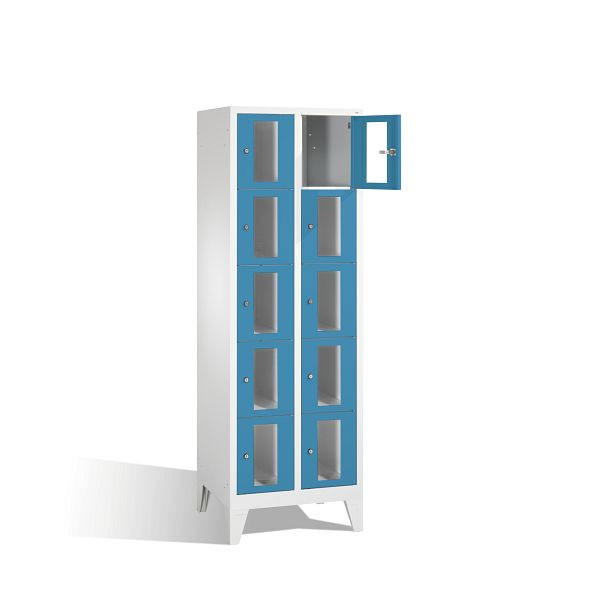 C+P lockerkast Classic, H1850xB610xD500mm, kleur: lichtgrijs / lichtblauw, 8010A205 S10003