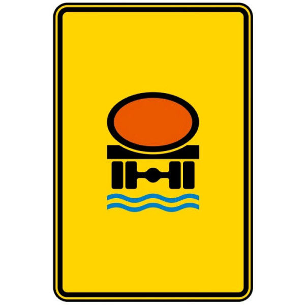 Steen HGS wegwijzer voor voertuigen met watervervuilende lading, zonder pijlsymbool nr. 442-52, 630x420mm /RA2/vlakke vorm 2mm, 442-52-121