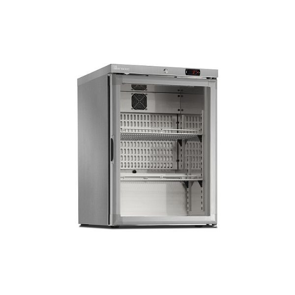 Marecos koelkast met glazen deur in RVS 150 serie, statisch gekoeld met ventilator, 221.124