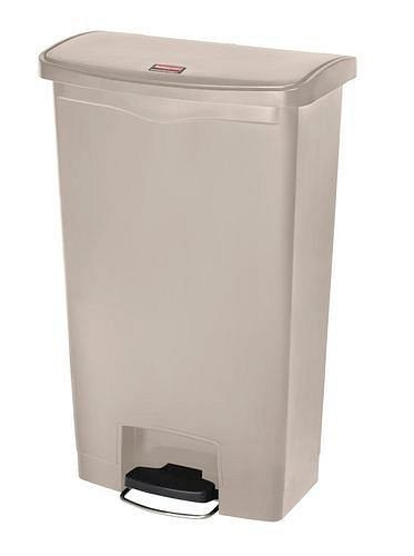 DENIOS Wertstoffsammler aus Polyethylen (PE), Fußpedal an Breitseite, 50 Liter, beige, 242397