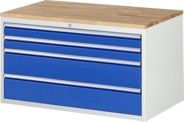 RAU ladekast serie 7000, B1145 x D650 x H645mm, laden: 2xH90, 2xH180 mm, massief beukenhouten blad, dikte 25mm, 03-XXL3.1A-B.11
