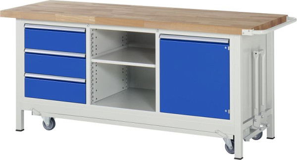 RAU neerlaatbare werkbank 8000 - model 8563, B2000 x D700 x H880 mm, 15-8563A2-207B4F.11