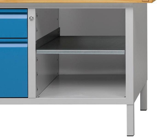 ANKE vaste plank; 525 x 590 mm (BxD); gegalvaniseerd; In hoogte verstelbaar in stappen van 30 mm; 100 kg laadvermogen, 903.726