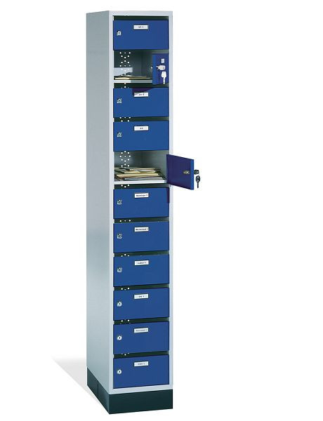 C+P verdeelkast Intro, H1950xB320xD490mm, kleur: lichtgrijs / gentiaanblauw, 8170-111 S10002