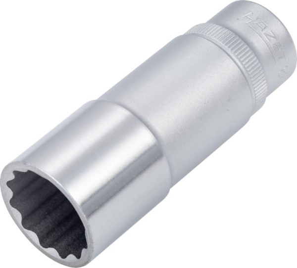 Hazet dop, bi-hex, hol vierkant 10 mm (3/8"), 18 mm, lang type met karteling, 880TZ-18
