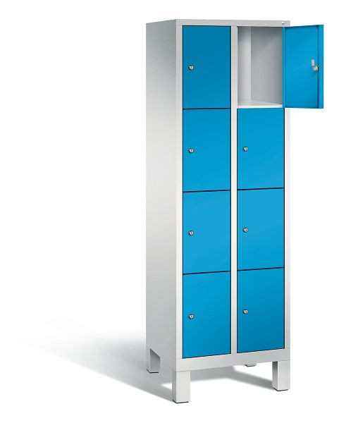 C+P lockerkast Evolo, H1850xB610xD500mm, kleur: lichtgrijs/lichtblauw, 48010-204 S10041