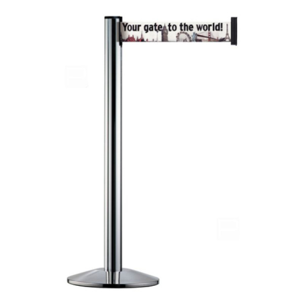 Stein HGS HGS personengeleidingssysteem "Beltrac Extend X" van aluminium, 100 mm x 3 m, verrijdbaar, standaard: blauw, voetafdekking: kunststof, riem: zilvergrijs, 28038-bl-k102