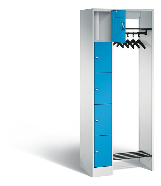 C+P open garderobe serie 8070, H1950xW740xD480mm, kleur: lichtgrijs / lichtblauw, 80700-00 S10009