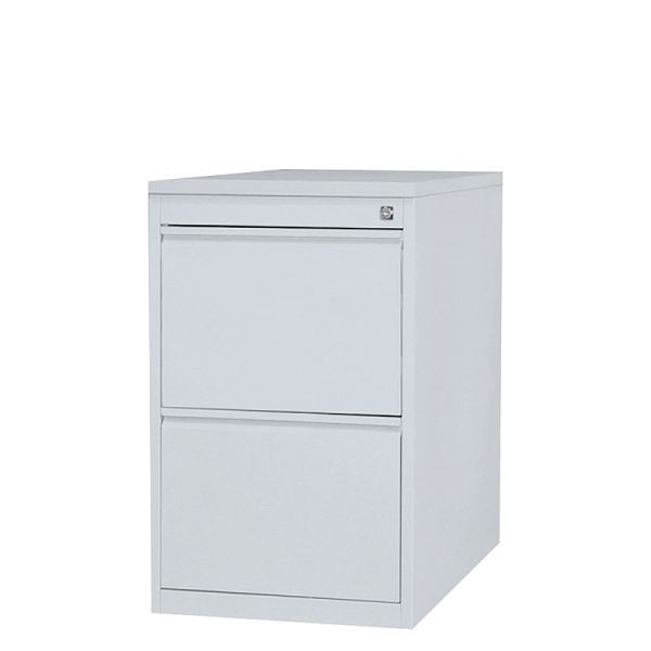 Lüllmann staande container, greeplijst voorzijde, 2 laden, 750 x 460 x 790 mm, lichtgrijs, 509100