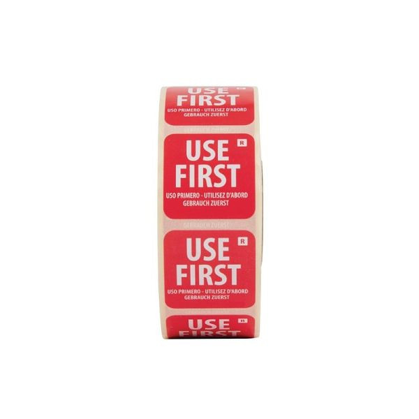 Vogue label 25mm Use First, VE: 1000 stuks, E149