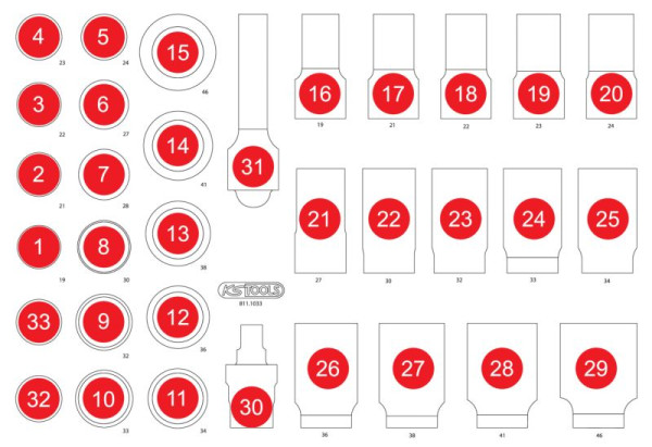 KS Tools Leeg schuiminzetstuk voor 811.1033, 811.1033-97