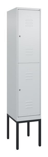C+P dubbeldekskast Classic PLUS, frame, 2120x400x500mm, 7035/7035, cilindersloten, 0803307-12 S10024
