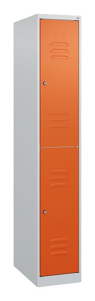 C+P Doppelstöckiger Spind Classic PLUS, 1700x300x500mm, 7035/2004, Zylinderschlösser, 0803007-10 S10013