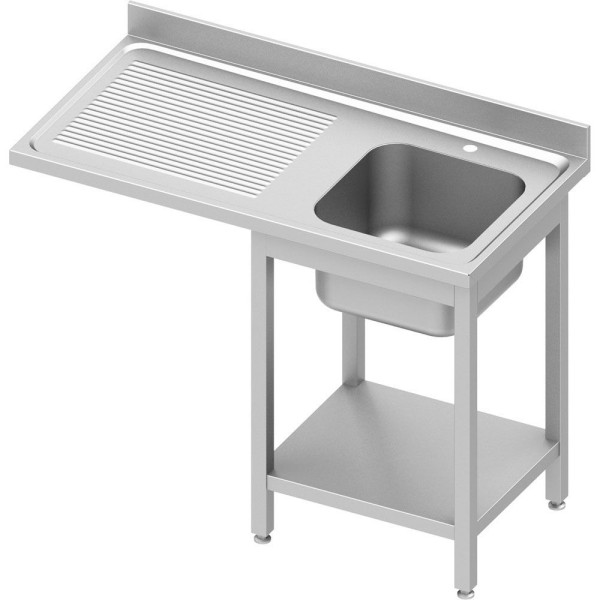 Stalgast spoelbak ECO met onderstel en overstek 1200x700x900 mm, met wasbak rechts, met opstand, zelfmontage (AISI201), DST12764RA