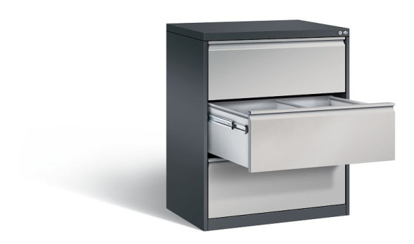 C+P hangarchiefkast Acurado, H1045xW787xD590mm, kleur: zwart grijs/wit aluminium, handgreep, 12923-312 S10014