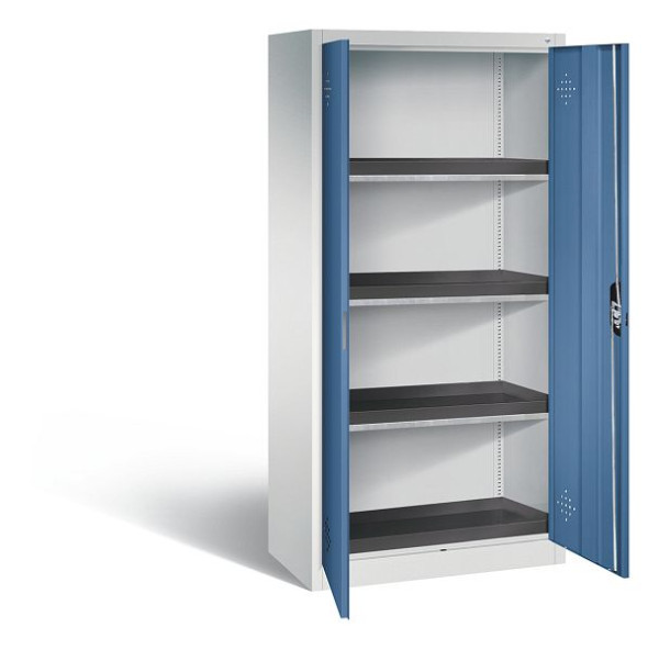 C+P klimaatkast Acurado, H1950xW930xD500mm, kleur: lichtgrijs / verre blauw, verzonken handgreep, 8921-316 S10140