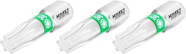 Hazet bit, volle zeskant 6,3 (1/4 inch), binnen TORX® profiel, T30, aantal gereedschappen: 3, sleutelmaat: T30, 2223N-T30/3