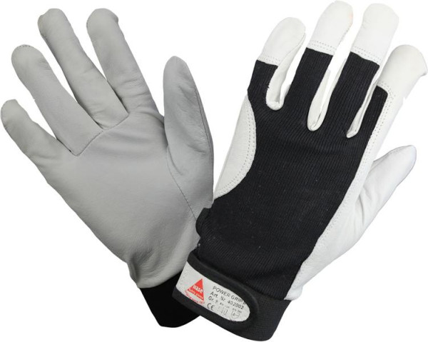 Hase Safety POWER GRIP II, 5-Fg.-Sicherheitshandschuhe aus Nappaleder, Größe: 7, VE: 10 Paar, 402002-7