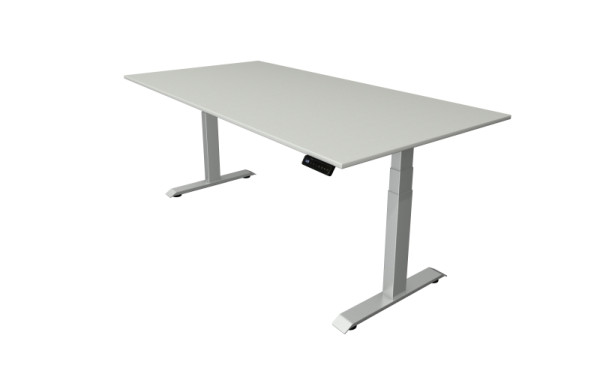 Kerkmann zit-statafel B 2000 x D 1000 mm, elektrisch in hoogte verstelbaar van 640-1290 mm, lichtgrijs, 10040911