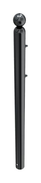 Schake-barrièrestijlpaal voor frame-element type 478B - stationair - voor inzetting in beton, Ø 76mm, met kogelkop, gecoat, met 2 verbindingsbeugels, 478_02B