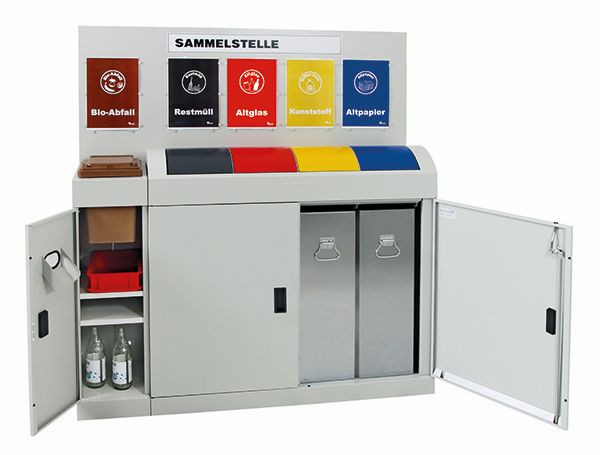 stumpff afvalscheiding Collect 7, RAL 7035, 4x45 L, 1x14 L, 1x10 L, 1 x 3 L, 5600170