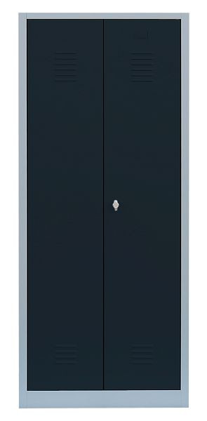 Lüllmann stalen kledingkast/garderobe, 1800 x 800 x 500 mm, lichtgrijs/antracietgrijs, 515428