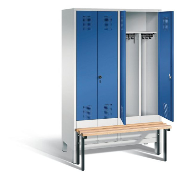 C+P zwart wit kastje Evolo, H1850xW1190xD815mm, kleur: lichtgrijs / gentiaanblauw, 48032-40 S10009