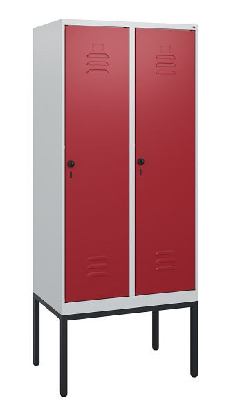 C+P Umkleidespind Classic PLUS, Gestell, 2 Abteile, 1950x800x500mm, 7035/3003, Drehriegel, 0800305-22 S10001