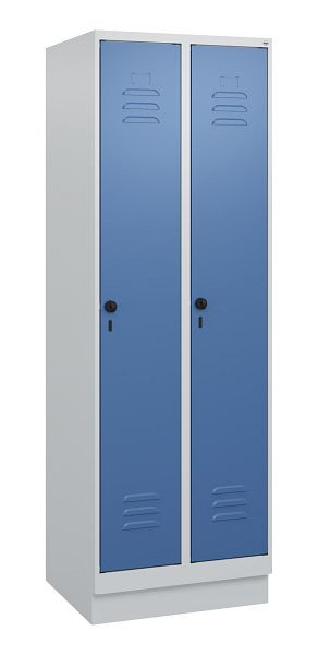 C+P luierkluis Classic PLUS met middenwand, bodem, 2 vakken, 1800x600x500mm, 7035/5023, veiligheidsdraaigrendel, 0800207-20F S10005