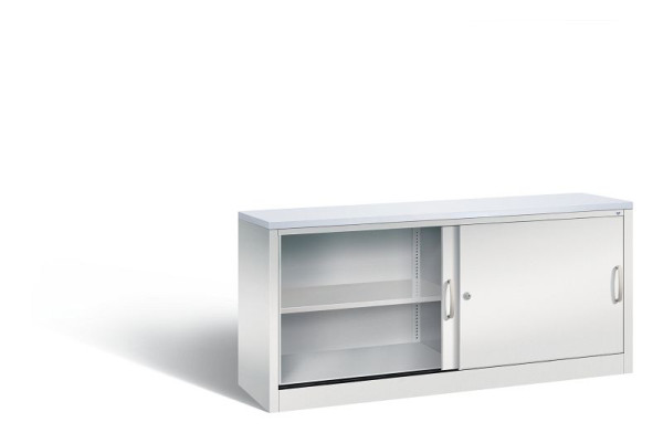 C+P dressoir met schuifdeuren Acurado, H720xB1600xD400mm, kleur: lichtgrijs, beugelgreep, 2 niveaus, 5724-00 S10341